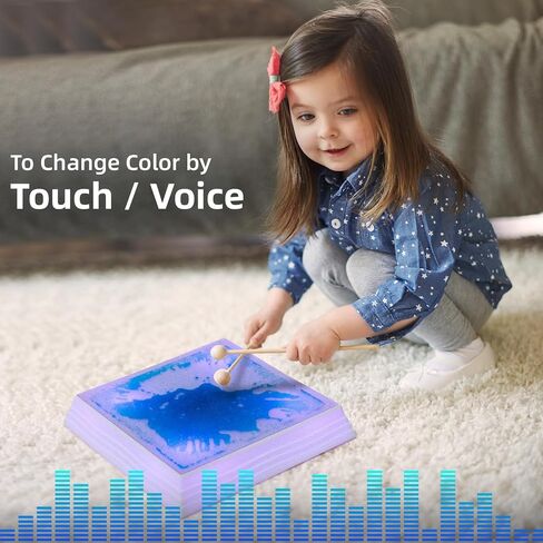 Art3d 12×12 Inch Sensory Interactive Blue Liquid Motion Tiles for Toddlers Kids & Adult - Touch Sensitive 7 Color Changing Flooring Tile for Home Décor, Indoor & Outdoor Activities, 1-Pack in Saudi Arabia