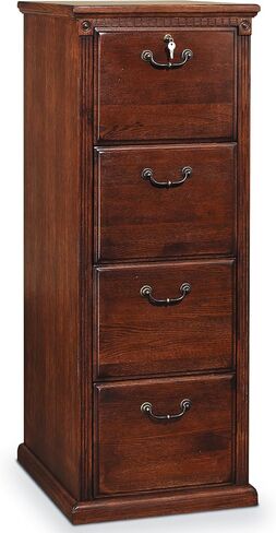 Martin Furniture Huntington Oxford 4-Drawer File Cabinet, Burnish Finish, Fully Assembled in Saudi Arabia