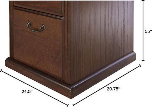 Martin Furniture Huntington Oxford 4-Drawer File Cabinet, Burnish Finish, Fully Assembled in Saudi Arabia