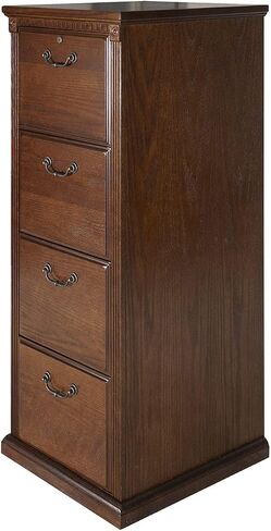 Martin Furniture Huntington Oxford 4-Drawer File Cabinet, Burnish Finish, Fully Assembled in Saudi Arabia