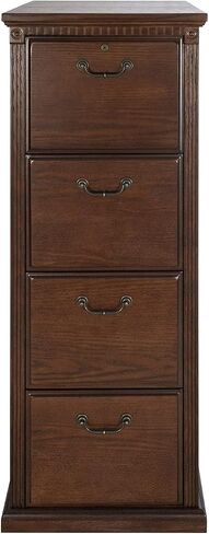 Martin Furniture Huntington Oxford 4-Drawer File Cabinet, Burnish Finish, Fully Assembled in Saudi Arabia