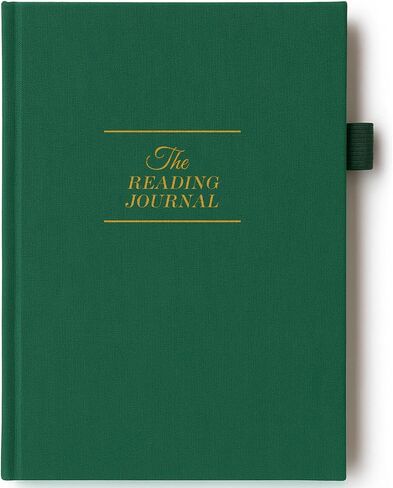 JxSelect Elegant Reading Journal - 60 Book Reviews Logbook مع حامل القلم والجيب الخلفي - تتبع تقدمك في القراءة - هدية مثالية لمحبي الكتب والقراء المتعطشين (Earth Green) in Kuwait