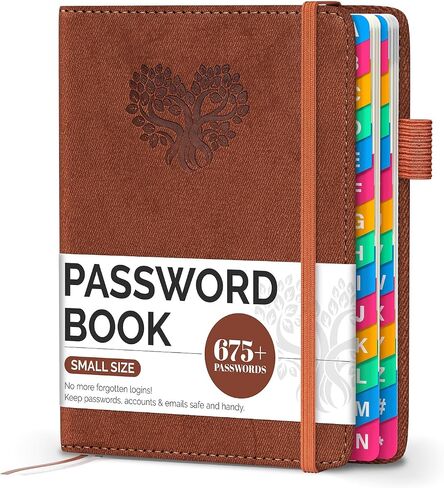 Password Keeper Book with Colorful Alphabetical Tabs, Small Internet Password Book for Seniors, Password Organizer for Website Logins (Sage Green, 4.7''x6.2'') in Kuwait