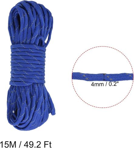 MECCANIXITY Tent Rope 49.2 Feet 4mm Reflective Guyline 7 Strand Cord Nylon Guy Rope for Outdoor Camping Hiking, Dark Pink in Saudi Arabia