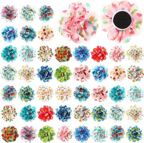 50 Pcs Christmas Dog Collar Flowers Bulk Santa Dog Bow Tie Flower Grooming Charms Accessories for Cat Pets Collar Attachment Embellishment Xmas Party Costume in Saudi Arabia