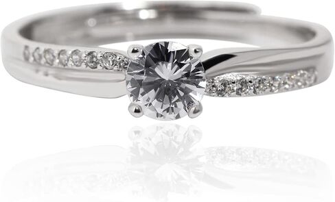 مجموعة خاتم الخاتم مجموعة زفاف ، الحجم قابل للتعديل ، S925 Sterling Silver CZ Stones Ring ، حلقة مطابقة بسيطة الحد الأدنى لها (2.9 مم مع الحجارة) in Saudi Arabia