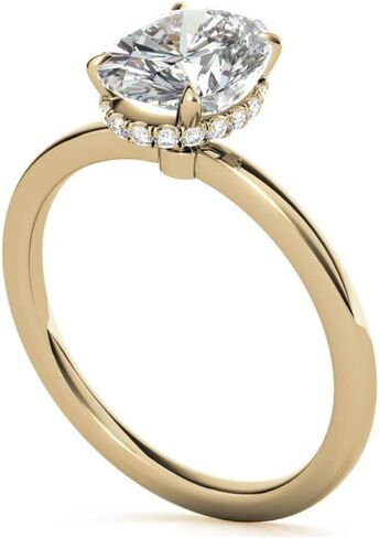 2-3 CT Oval قطع الخاتم Moissanite خاتم الخطوبة مجموعة صغيرة الفرقة الذهب/Silver Solitaire Hidden-Halo الزفاف مجموعات الزفاف هدية خاتم الذكرى لها in Saudi Arabia