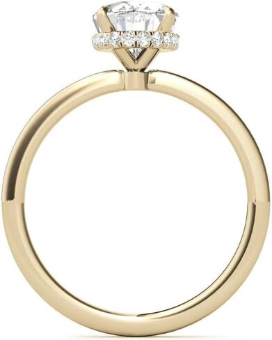 2-3 CT Oval قطع الخاتم Moissanite خاتم الخطوبة مجموعة صغيرة الفرقة الذهب/Silver Solitaire Hidden-Halo الزفاف مجموعات الزفاف هدية خاتم الذكرى لها in Saudi Arabia