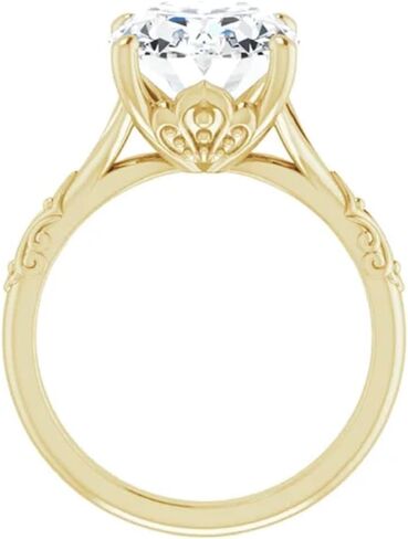 10K/14K/18K خاتم الخطوبة المصنوع من الذهب الأصفر الصلب ، 3-5CT مقطوع Moissanite Solitaire ، خاتم زفاف الماس للنساء/لها ، والذكرى السنوية/اقتراح خاتم ، VVS1 (4.5 CT) in Kuwait
