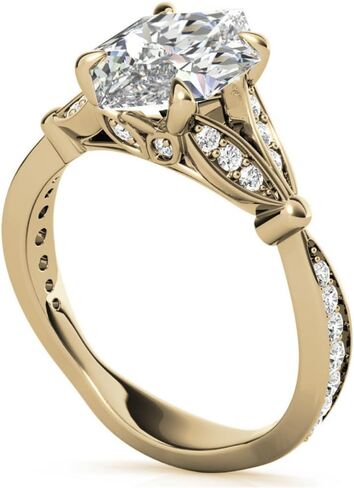 2CT-4CT Dutch Marquise Cut Moissanite Wedding Ring Set for Women Solitaire Split Shank Bridal Handmade Ring, Promise Gifts for Her (2 CT, Yellow) in Saudi Arabia
