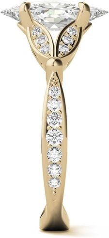 2CT-4CT Dutch Marquise Cut Moissanite Wedding Ring Set for Women Solitaire Split Shank Bridal Handmade Ring, Promise Gifts for Her (2 CT, Yellow) in Saudi Arabia