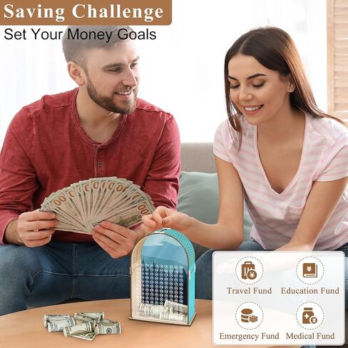 MHJY Money Saving Box Box Wooden Money Box for Cash 10000 Saving Exclude Challenge Bank Bank Piggy Bank للبالغين. in Saudi Arabia