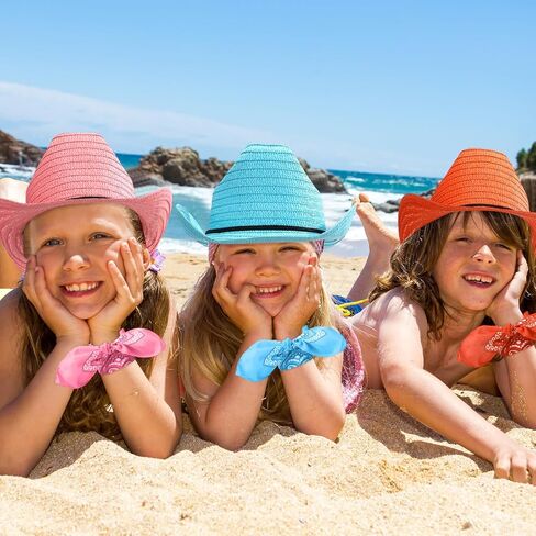 SATINIOR 12 Set Kid Straw Cowboy Hats with Bandanas Cowboy Costume Bandanas for Western Party Kid Costume in Saudi Arabia