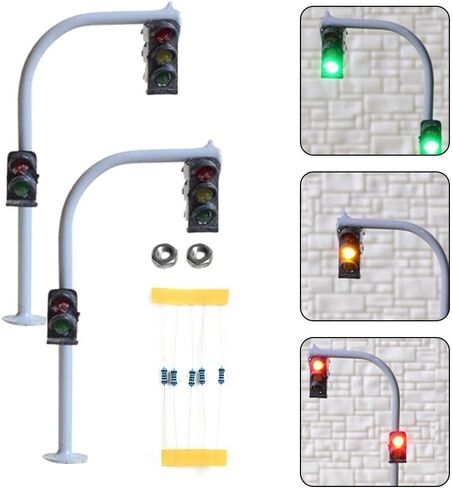 2PCS إشارات قطار السكك الحديدية ، 3 PCS ، إشارات Lights Clock Clock HO SCALE MACET in Saudi Arabia