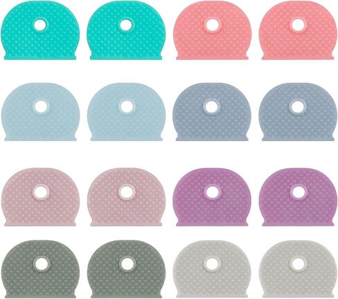 Uniclife 16 Pcs Key Covers Caps, 1" Key Identifiers, Soft Stretchy Key Covers for House Key, Key Head Protectors for Standard Keys (Not Suitable for Odd-Shaped Keys), 8 Colors in Saudi Arabia