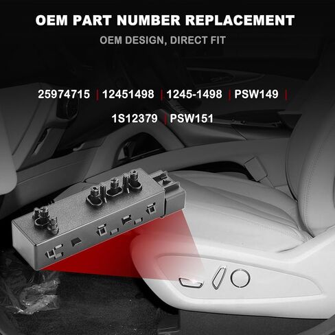 10 Way Power Seat Switch Replacement for Ford Edge Escape Explorer Fusion Expedition F150, Lincoln & More, Left Driver Side Power Seat Adjust Switch,Replace OE# 9L3T-14B709-FAW, 9L3Z-14A701-FB in Saudi Arabia