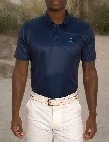 Robert Graham Men Blade Iron Short Sleeve Knit Polo, Navy, Small in Saudi Arabia