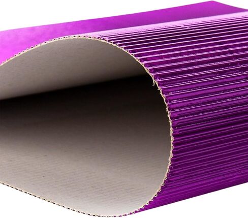 Metallic Pearlescent Corrugated Cardboard Sheets for 3D Crafts & Classroom Projects - 9.9x27.6 Inch Shimmery Art Paper, 2-Pack, Tear-Resistant (Purple) in Saudi Arabia