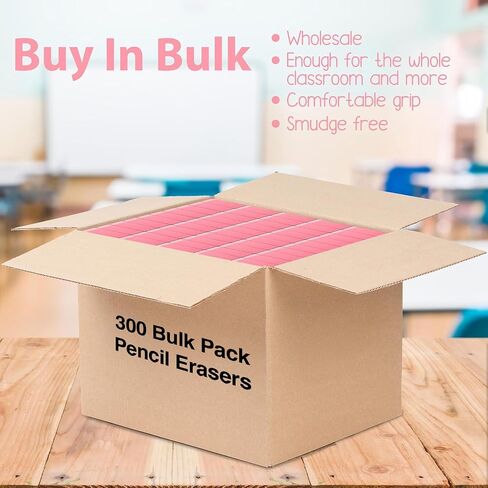 Pink Bevel Erasers for Kids - Large, Latex Free - 300 in a Bulk Pack in Saudi Arabia