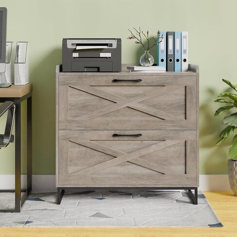 Farmhouse Lateral File Cabinet, Modern Farmhouse Filing Cabinet with 3 Drawers for Letter/Legal/A4 Size Hanging Files, File Storage Cabinet for Home Office, Printer Stand with Storage, Office White in Saudi Arabia
