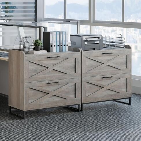Farmhouse Lateral File Cabinet, Modern Farmhouse Filing Cabinet with 3 Drawers for Letter/Legal/A4 Size Hanging Files, File Storage Cabinet for Home Office, Printer Stand with Storage, Office White in Saudi Arabia
