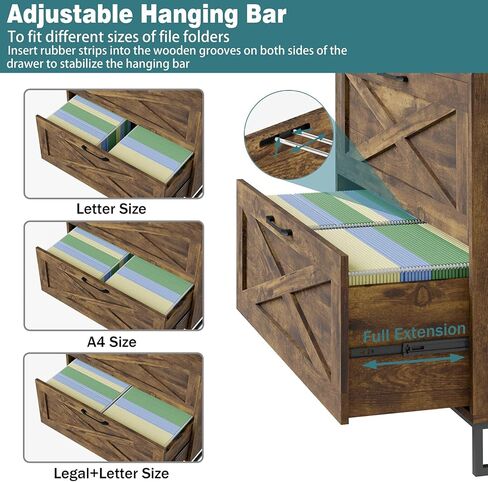 Lateral File Cabinet 2 Drawer Mobile File Cabinet with Charging Station for Legal/Letter/A4 Size Hanging Files, Modern Farmhouse Large Wood File Storage Cabinet for Home Office Furniture(Simple White) in Kuwait