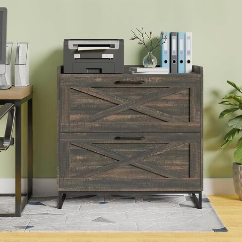 Farmhouse Lateral File Cabinet, Modern Farmhouse Filing Cabinet with 3 Drawers for Letter/Legal/A4 Size Hanging Files, File Storage Cabinet for Home Office, Printer Stand with Storage, Office White in Saudi Arabia
