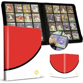 Card Binder 16 Pocket, 1000+ Cards PU Cover Trading Card Binder Side Loading Card Collection Album Holder Folders
