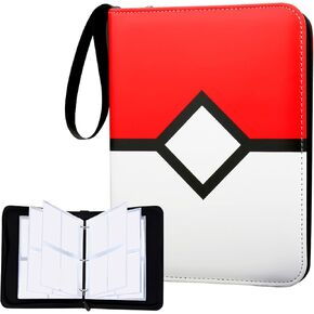 Card Binder with 4 Pockets with Zipper for 50 Pages, 400 Reversible Pocket Collector's Binder, Collector Card Album for MTG, TCG, Sports Cards, Game Cards