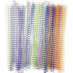 Markeny 50 PCS Multicolor Plastic Spiral Binding Coils Binding Spirals Multi Size Spiral Binding Spines Binder Combs Spines