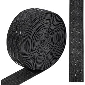 5 Yard Silicone Gripper Elastic Band Non-Slip Elastic Band Clothing Tape to Keep Clothes in Place 1.2 Inch Wide Black Silicone Gripper Tape for Clothing Project Wig Making Accessories