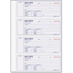 Rediform 8L816 Receipt Book 2 3/4 x 7 Carbonless Duplicate 400 Sets/Book