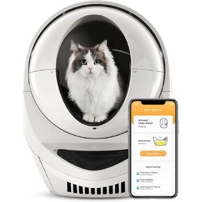 Litter-Robot 3 Connect by Whisker, Grey - Automatic, Self-Cleaning Cat Litter Box, Helps Reduce Litter Box Odors, Works with Almost Any Clumping Litter, WhiskerCare 1-Year Warranty