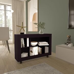 Modern Console Table Cart with 5 Shelves, 4 Casters, and Space-Saving Design – Ideal for Home Offices and Entryways, Stylish Storage Solution for Small Spaces and Home Decor