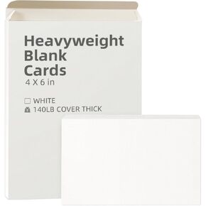 60CT 4X6 140lb 300gsm White Sketch Paper Cards Heavyweight Blank Card Stock for Mailing Postcards, Wedding Invitations,Thank You,Index Cards