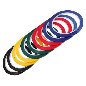Angoily 10pcs Warning Cable Tape Drafting Tape Warning Thin Fine Line Stripe Black Color Yellow Dry Erase Board Accessories Labeling Marking Vinyl Red Blue Whiteboard Colorful Lines Green