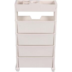TOPINCN Large Capacity Movable Bookshelf,Rolling Bookcase Book Storage Rack Movable File Folder Organizer Cart with Wheels for Home (Blue)