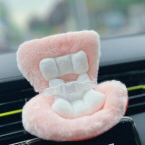 Doll Car Seat for Dolls with Soft Furry Cushion, Air Vent Clip and Desktop Stand, Cute and Functional Car Ornament for Doll Fans and Doll Collectors (Pink)