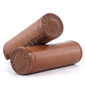 Leather Grips. Bike Vintage Handmade Handlebar, Inner Diameter 22mm, Length 100mm (Reddish brown)