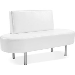 Omysalon غرفة الانتظار مقعد المقعد ، كرسي مكتب استقبال صالون مع مسند الظهر ، 59.1 '' 'Vabice Guest Lobby Chair for Beauty Beauty Barber Furniture ، Black