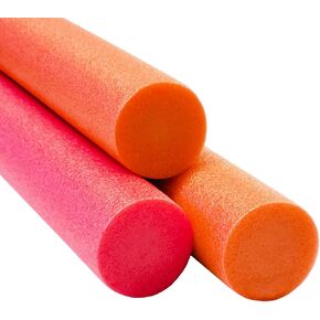 Orange Red Variety Pool Noodles 52" x 2.5" Inch Swimming Solid Core Foam Tube, Floating Thick Noodles for Floating, Pool Accessories, 52"