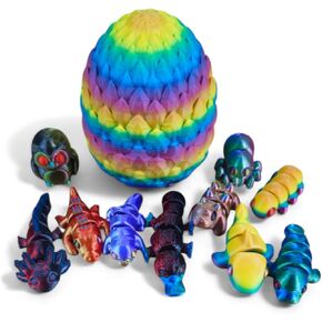 10 حزمة Mystery Mini Animal Packs - الحيوانات المطبوعة ثلاثية الأبعاد التي تعبر عن التماثيل - التصميمات الفريدة والممتعة تشمل Eggey Egg - تخفيف الإجهاد (Mystery Gemstone 10)
