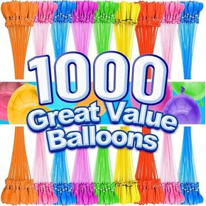 Water Balloons, Water Balloons Quick Fill of 1000 Pack, Summer Splash Party Easy Quick Fun Outdoor Backyard for Swimming Pool