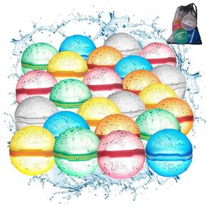 6PCS Upgrade Reusable Water Balloons, Magnetic Silicone Refillable Water splash balls,Quick-Fill, Durable & Leak-Proof, Perfect for Outdoor Summer Water Fun