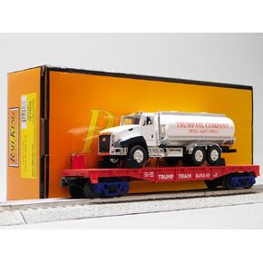 MTH RAILKING Donald J. Trump Flat CAR W/Tanker Truck O Gauge Fight 30-76938