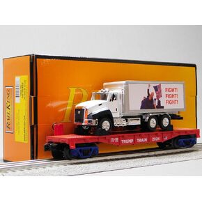 MTH RAILKING Donald J. Trump Flat CAR W/Box Truck O Gauge Fight 30-76937