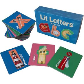 Lit Letters Magnets for Preschoolers Official Lit to Lead Product | Learn Letter Sounds up to 2X Faster | Alphabet Fridge Magnets | Embedded Pictograph Mnemonic