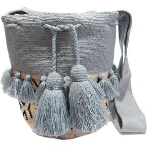 Wayuu Crochet Tote Bag, Woven Mochila, Colombian Tribal Bag, Beach Bag