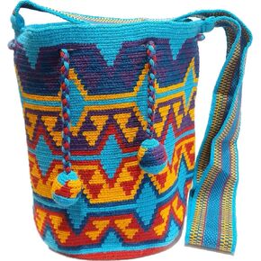 Large Wayuu Bag – Colombian Crochet Tote Mochila – Woven Tribal Crossbody Bag – Boho Shoulder Purse – Beach Bag – Indigenous Art – Gift Ready