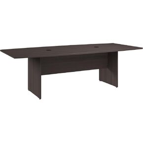 Bush Business Furniture 96-inch Office Conference Table with Wood Base, Boardroom Meeting Space for 8 Users, Platinum Gray